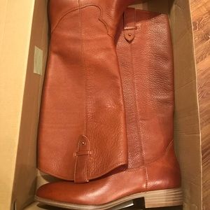 Tan leather boots